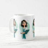 Conception de mug de médecin féminin amical (Devant gauche)