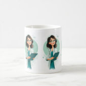 Conception de mug de médecin féminin amical (Centre)