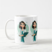 Conception de mug de médecin féminin amical (Gauche)