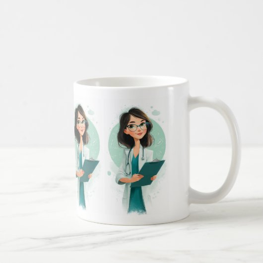 Conception de mug de médecin féminin amical (Droite)