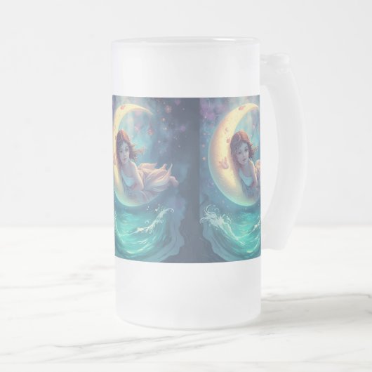 Conception de mug Fille de Lune Rêveuse | Art de B (Devant droit)