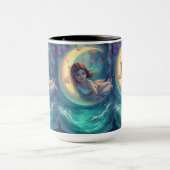 Conception de mug Fille de Lune Rêveuse | Art de B (Centre)