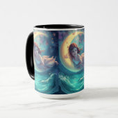 Conception de mug Fille de Lune Rêveuse | Art de B (Devant gauche)