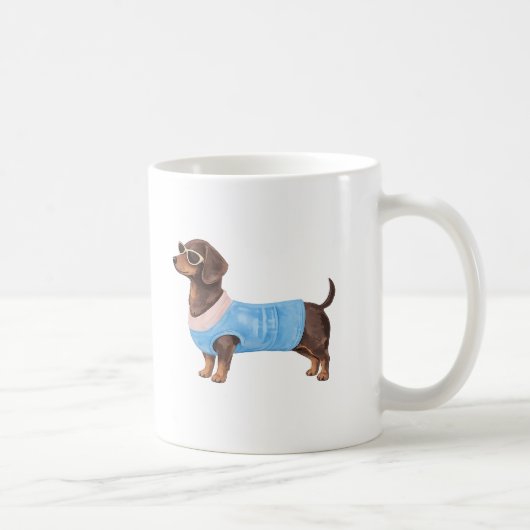 Conception de mug mignonne de teckel (Droite)
