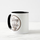 Conception de mug motivationnel : Le succès commen (Devant gauche)