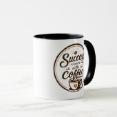 Conception de mug motivationnel : Le succès commen (Devant droit)
