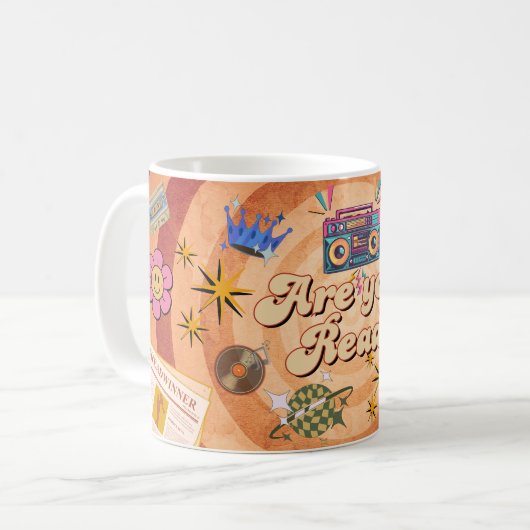 Conception de mug rétro « Êtes-vous prêts ? » avec (Devant gauche)
