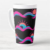 Conception de mug Rétro Wave – Soleil et vague géo (Angle gauche)