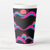 Conception de mug Rétro Wave – Soleil et vague géo (Devant)