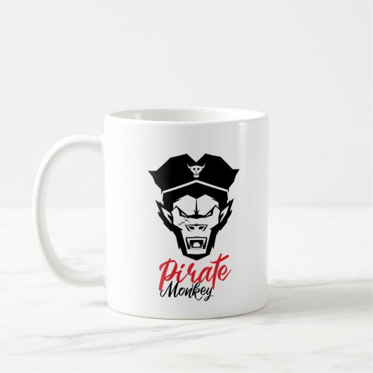 Conception de mug tête de singe pirate (Gauche)