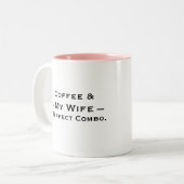 Conception de mug typographie – Café & Ma Femme (Devant gauche)