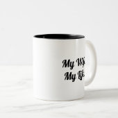 Conception de mug typographique – Ma femme ma vie (Devant droit)