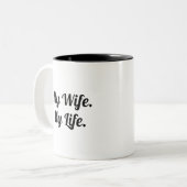 Conception de mug typographique – Ma femme ma vie (Devant gauche)