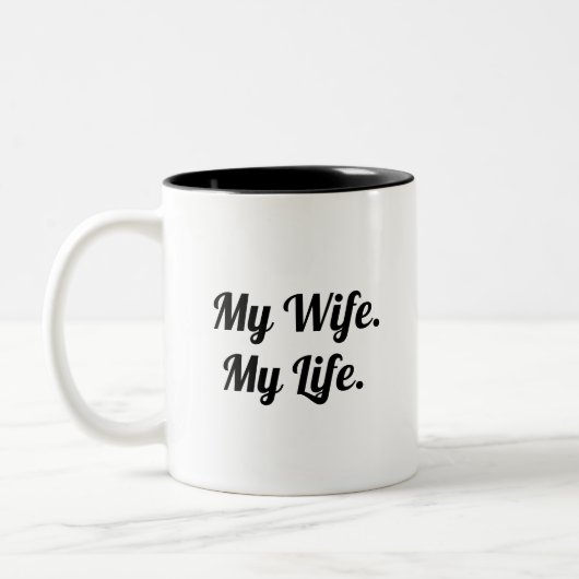 Conception de mug typographique – Ma femme ma vie (Gauche)