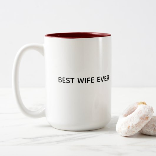 Conception de mug typographique – Meilleure épouse (Avec donut)