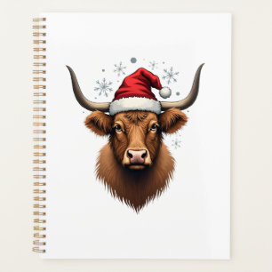 Conception de Noël de vache Highland vintage avec