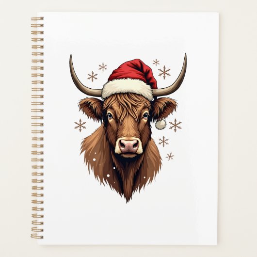 Conception de Noël de vache Highland vintage avec (Devant)