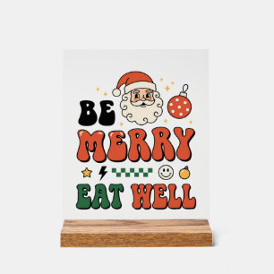 Conception de Noël soyez joyeux mangez bien Santa