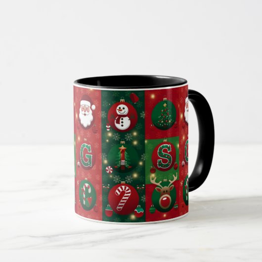 Conception de Noël sur une tasse blanche classique (Devant droit)