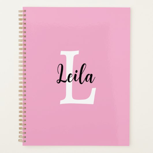 Conception de nom personnalisé en monogramme rose (Devant)
