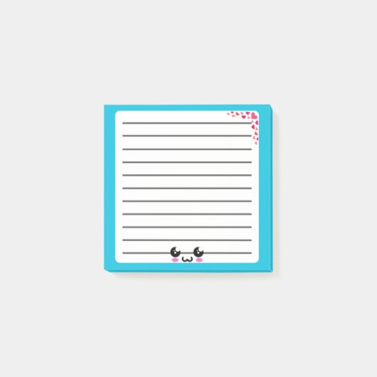 Conception de notes post-it Kawaii joueuse (Devant)