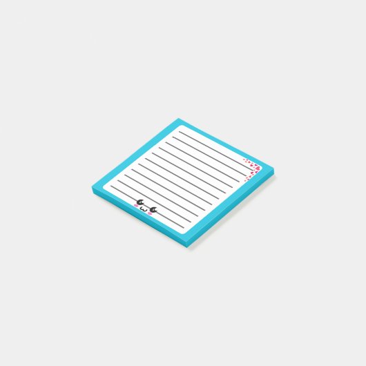 Conception de notes post-it Kawaii joueuse (Incliné)