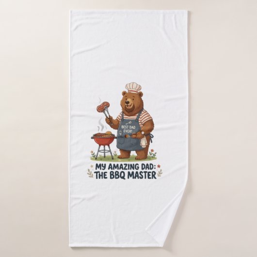 Conception de papa ours maître du BBQ (Serviette de bain)