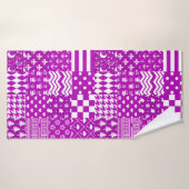 Conception de Patchwork Motifs mélangés violet bla (Serviette de bain)