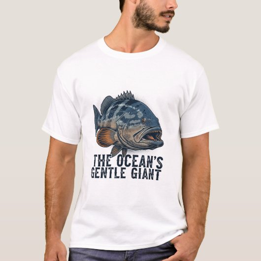 conception de pêche au mérou géant pour t-shirt (Devant)