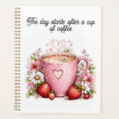 Conception de planner café fraise mignonne (Devant)
