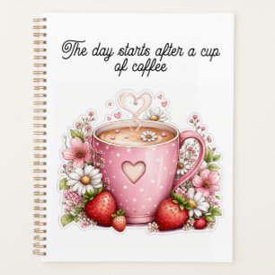 Conception de planner café fraise mignonne