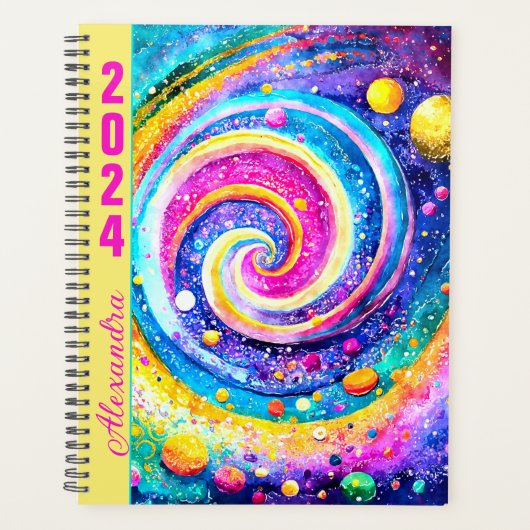 CONCEPTION DE PLANNER CUTE GALAXY PLANETS 2024 (Devant)