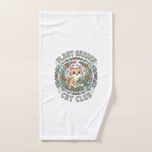 Conception de plante de jardin de chat drôle - Pla (Serviette à main)