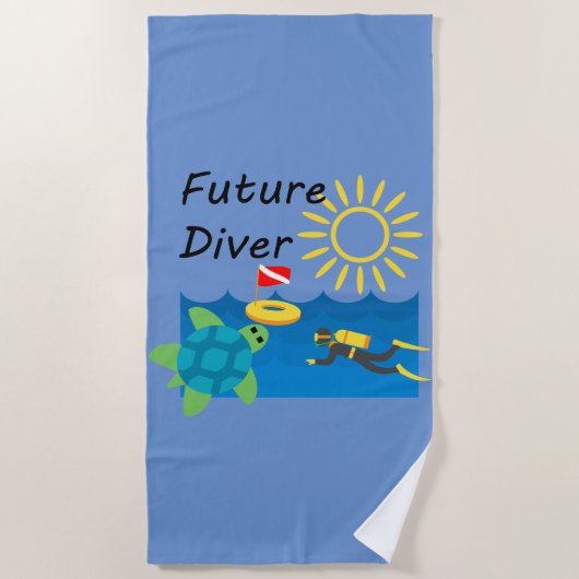 Conception de plongeur futur - Serviette de plage (Devant)