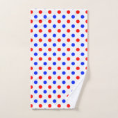 Conception de points noirs blancs rouges bleus  (Serviette à main)