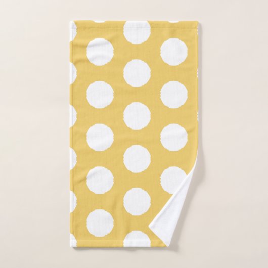 Conception de points Polka Jaune (Serviette à main)