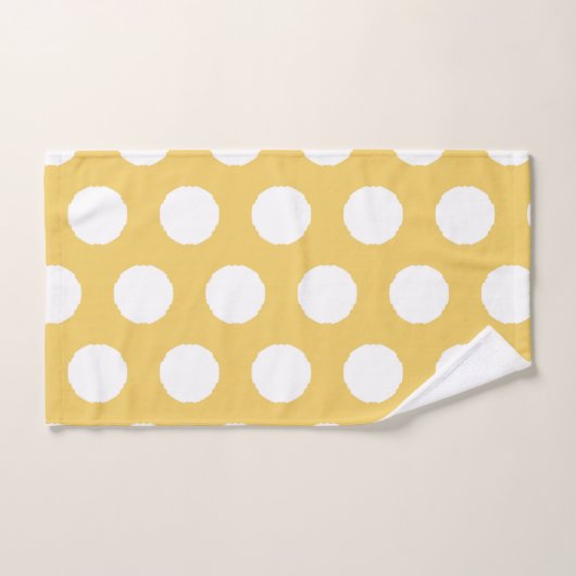 Conception de points Polka Jaune (Serviette à main)