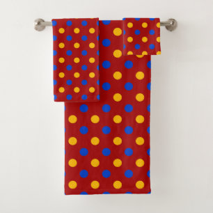 Conception de points polka rouges bleus jaunes
