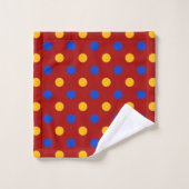 Conception de points polka rouges bleus jaunes (Gant de toilette)
