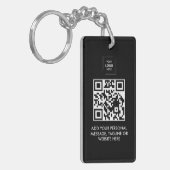 Conception de porte-clés QR d'affaires noir modern (Devant gauche)