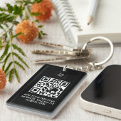 Conception de porte-clés QR d'affaires noir modern (Devant droit)