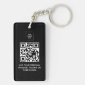 Conception de porte-clés QR d'affaires noir modern (Dos)