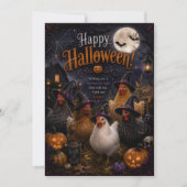 conception de poule carte de halloween recto verso (Devant)