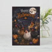 conception de poule carte de halloween recto verso (Debout devant)