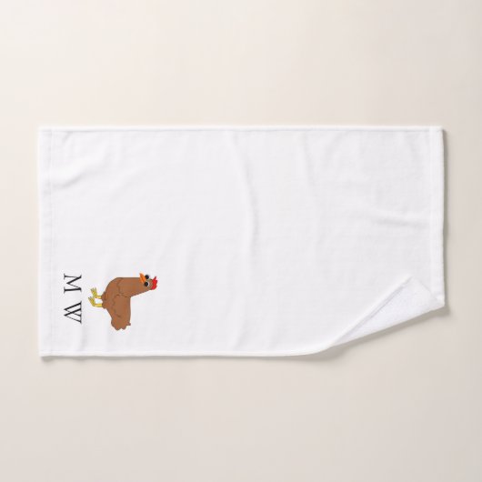 Conception de poulet brodée (Serviette à main)