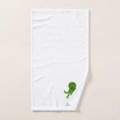 Conception de poulpe vert monogrammé (Serviette à main)