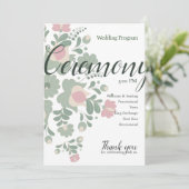 Conception de programme plat de mariage aux fleurs (Debout devant)