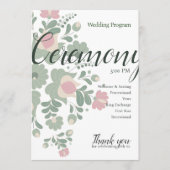 Conception de programme plat de mariage aux fleurs (Devant)