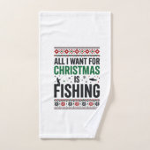 Conception de pull moche de pêche à Noël (Serviette à main)