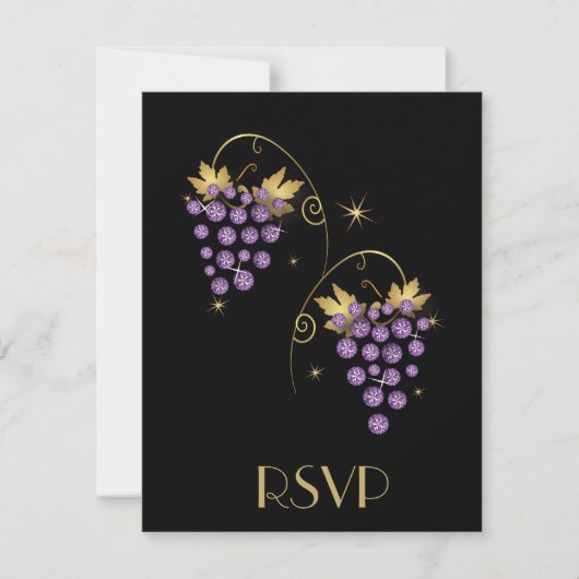 Conception de raisins avec invitations au diamant  (Devant)